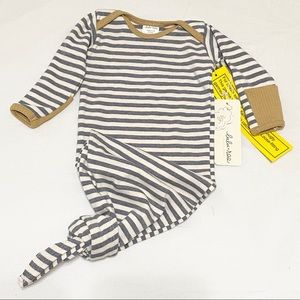 NWT LULU+ROO Knotted Gown Honey + Grey Stripe